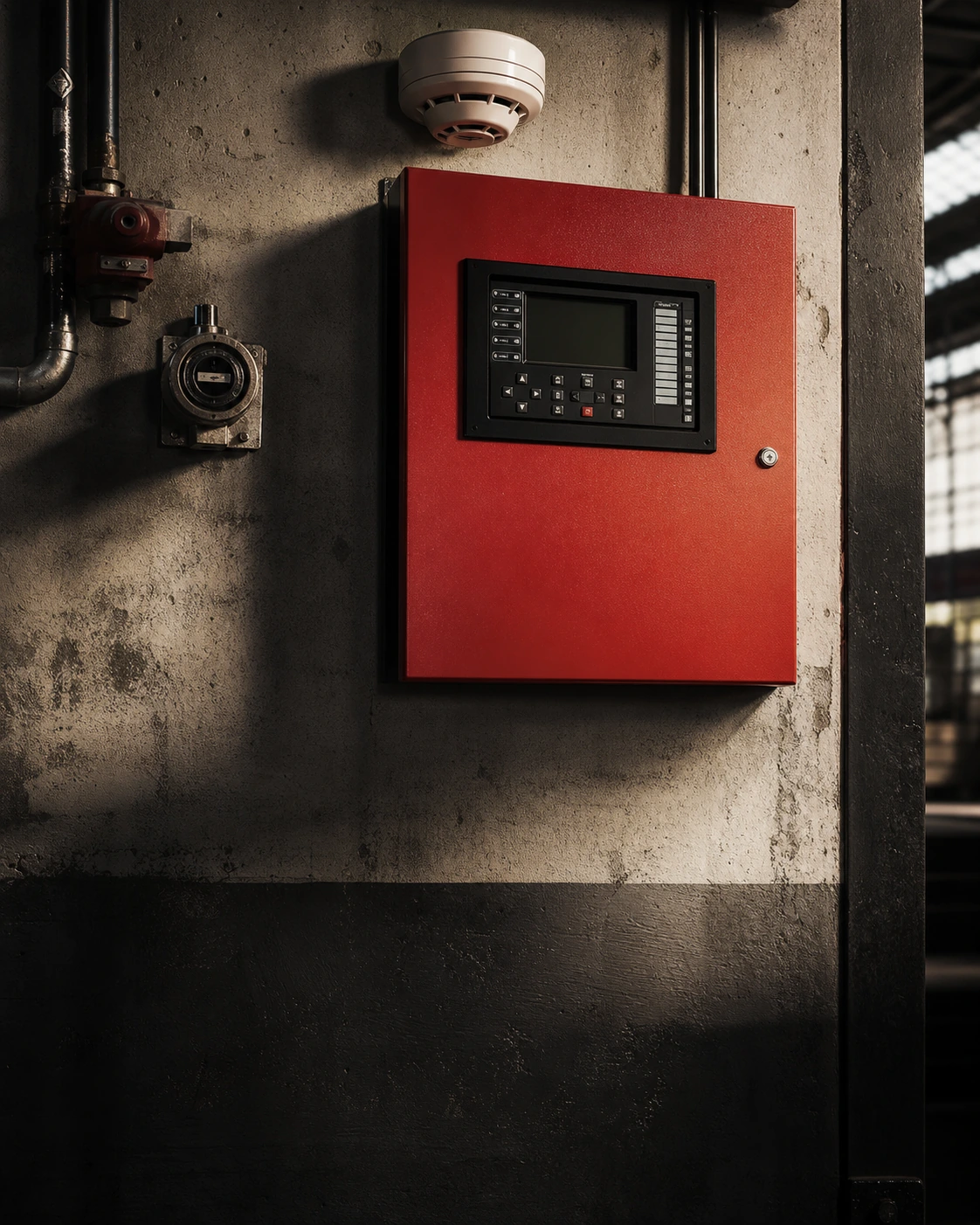 Fire alarm control panel and detector